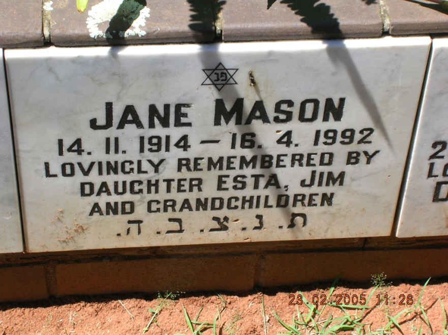 MASON Jane 1914-1992