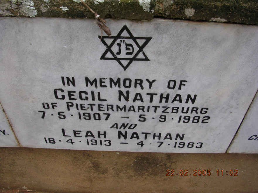 NATHAN Cecil 1907-1982 &amp; Leah 1913-1983