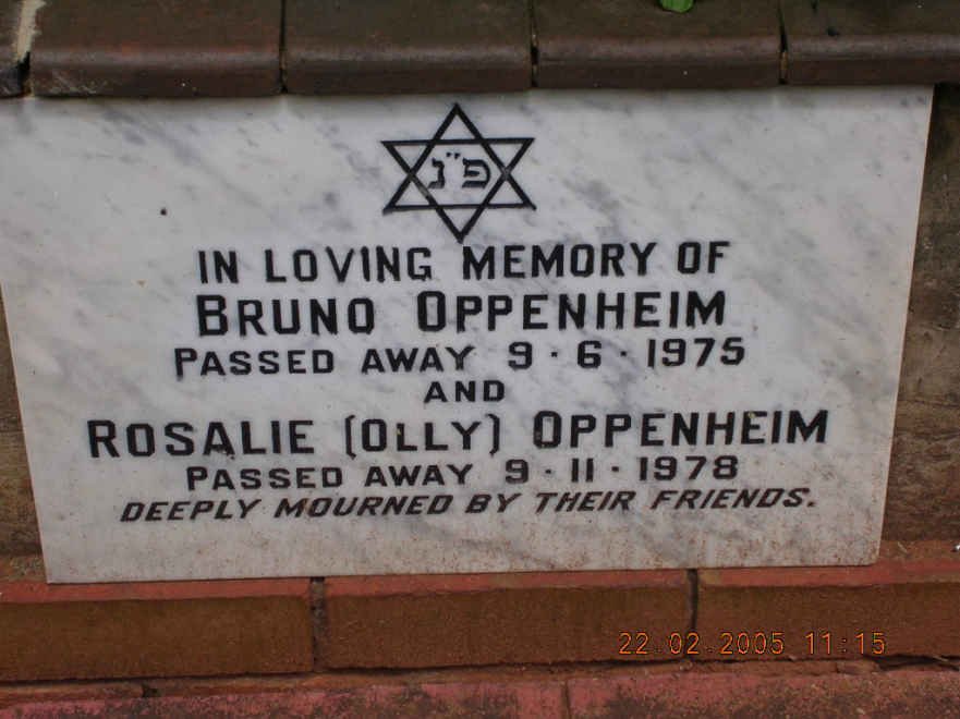 OPPENHEIM Bruno -1975 &amp; Rosalie -1978