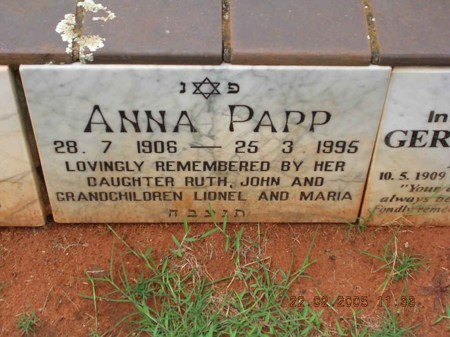 PAPP Anna 1906-1995
