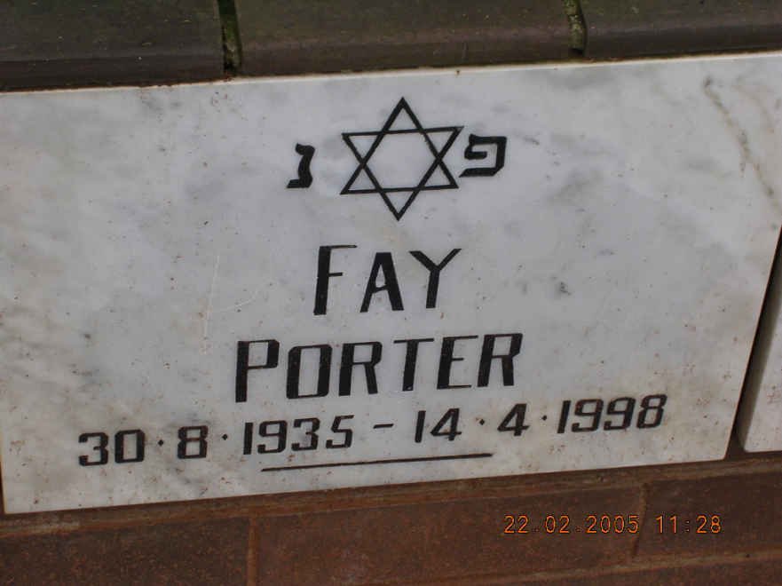 PORTER Fay 1935-1998