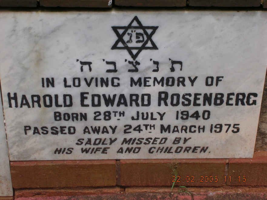 ROSENBERG Harold Edward 1940-1975