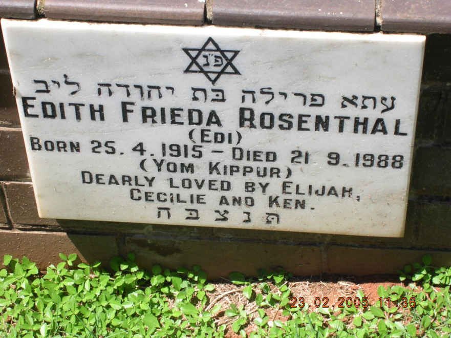 ROSENTHAL Edith Frieda 1915-1988
