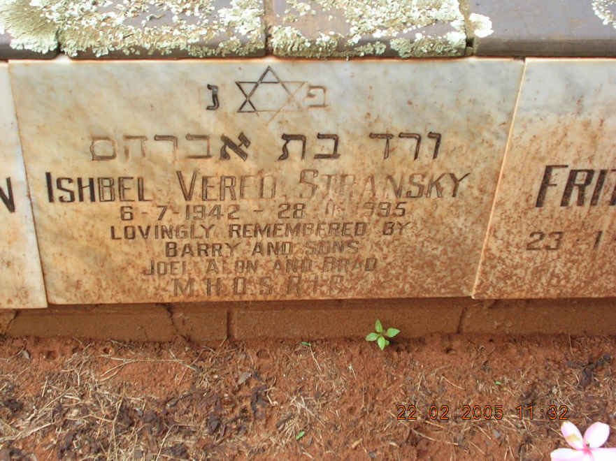 STRANSKY Ishbel Vered 1942-1995