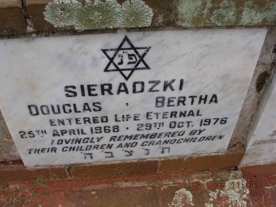 SIERADZKI Douglas -1968 &amp; Bertha -1976