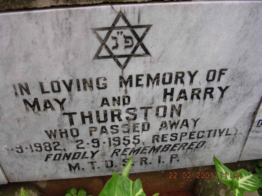 THURSTON Harry -1955 &amp; May -1982