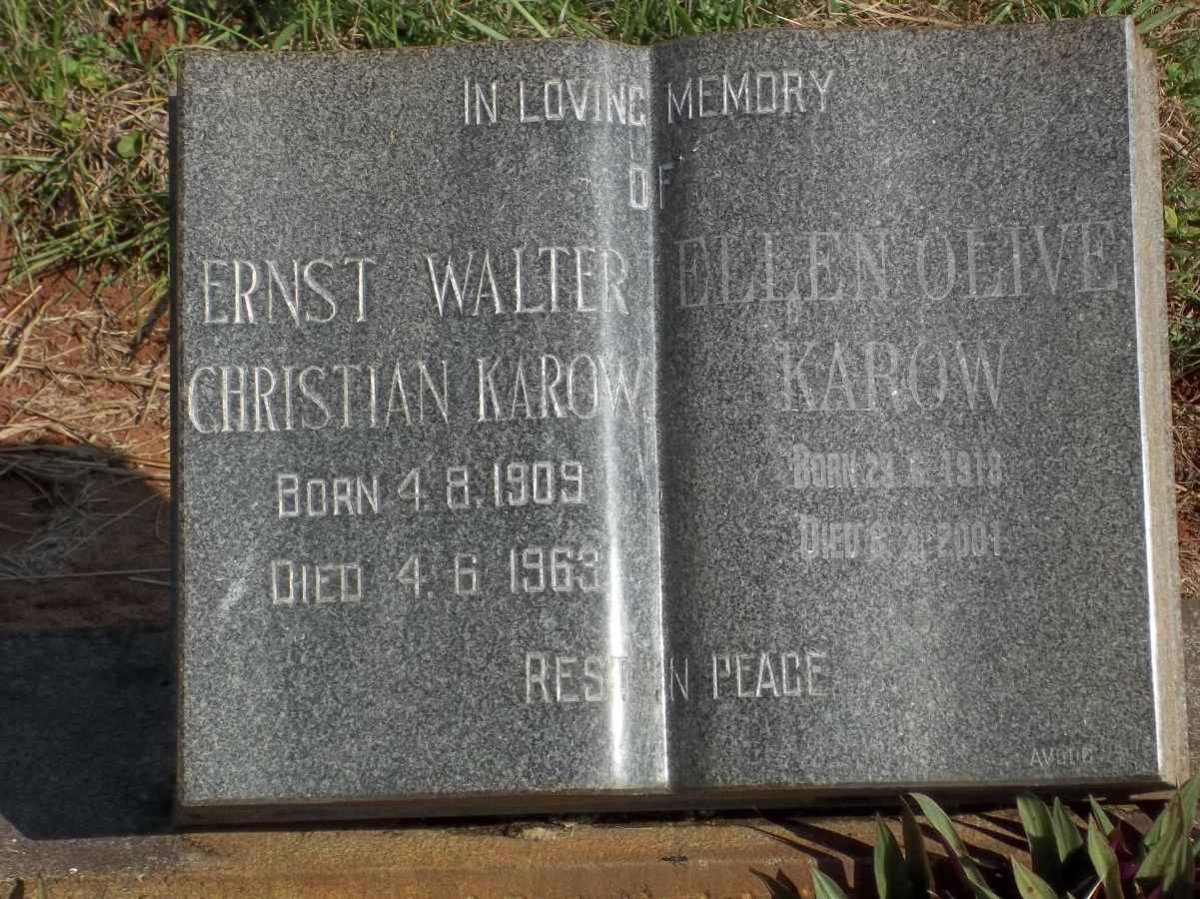 KAROW Ernst Walter Christian 1909-1963 &amp; Ellen Olive 1918-2001