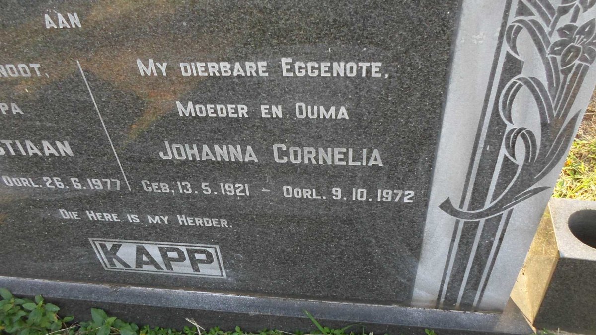 KAPP Johanna Cornelia 1921-1972