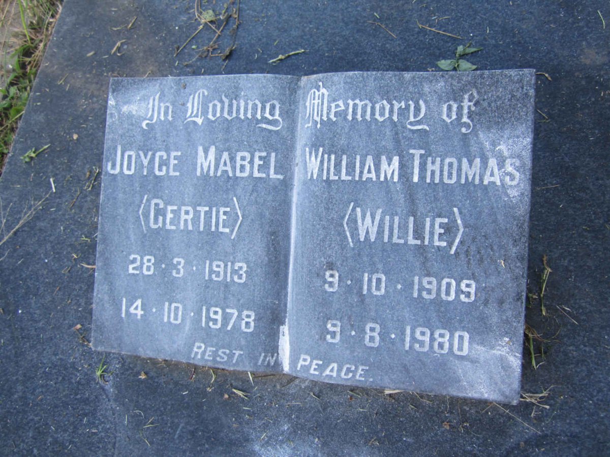 KAZMER William Thomas 1909-1980 &amp; Joyce Mabel 1913-1978