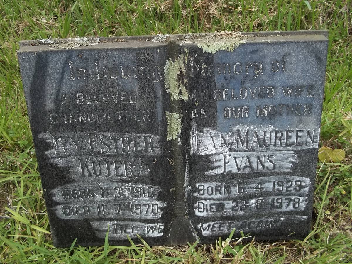 KUTER Ivy Esther 1910-1970 :: EVANS Jean Maureen 1929-1978