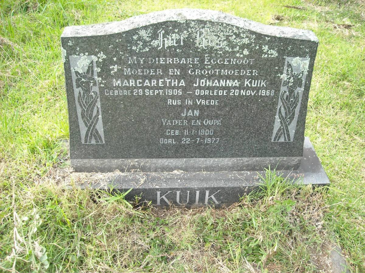 KUIK Jan 1900-1977 &amp; Margaretha Johanna 1905-1968