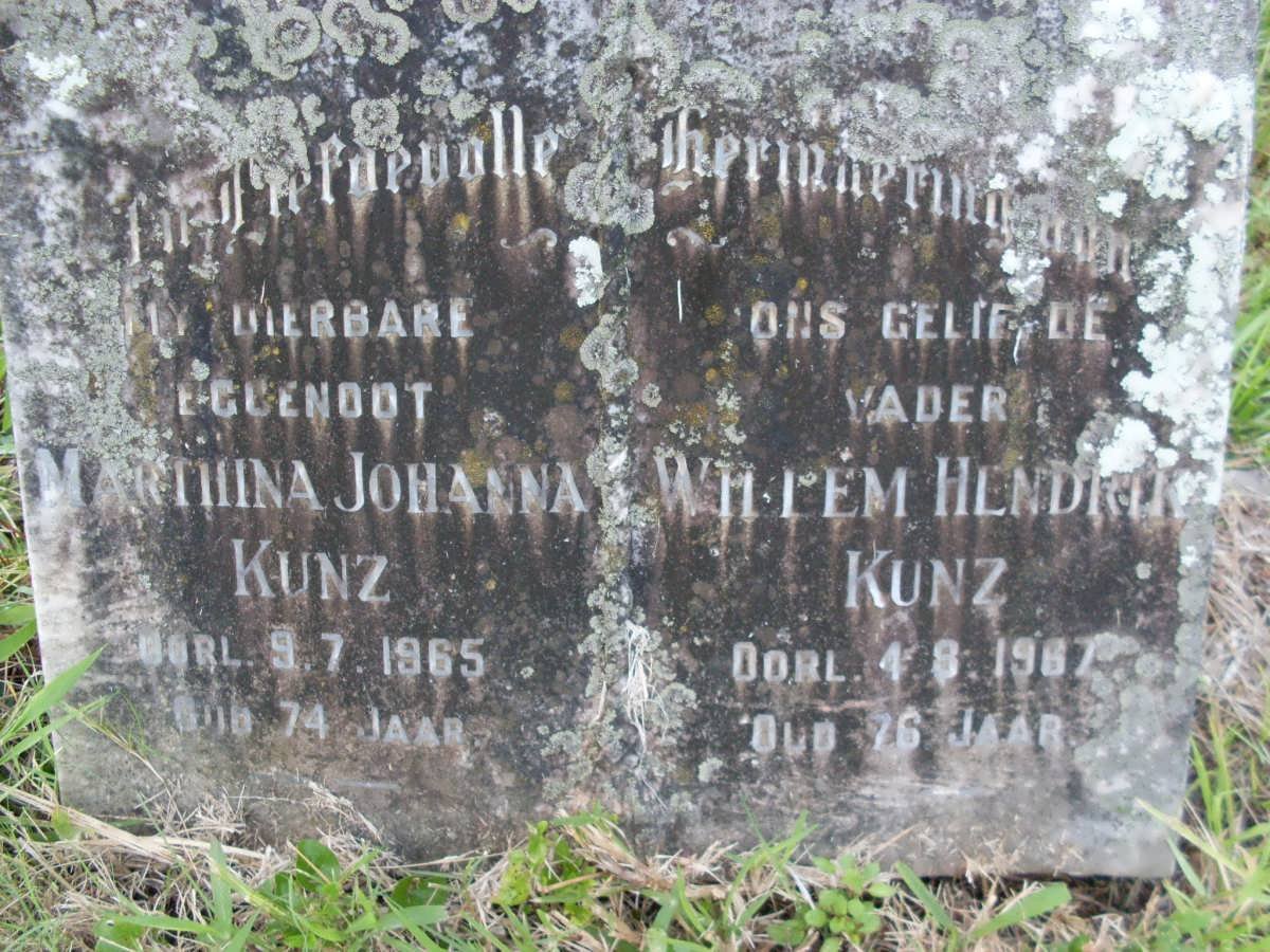 KUNZ Willem Hendrik -1967 &amp; Marthina Johanna -1965
