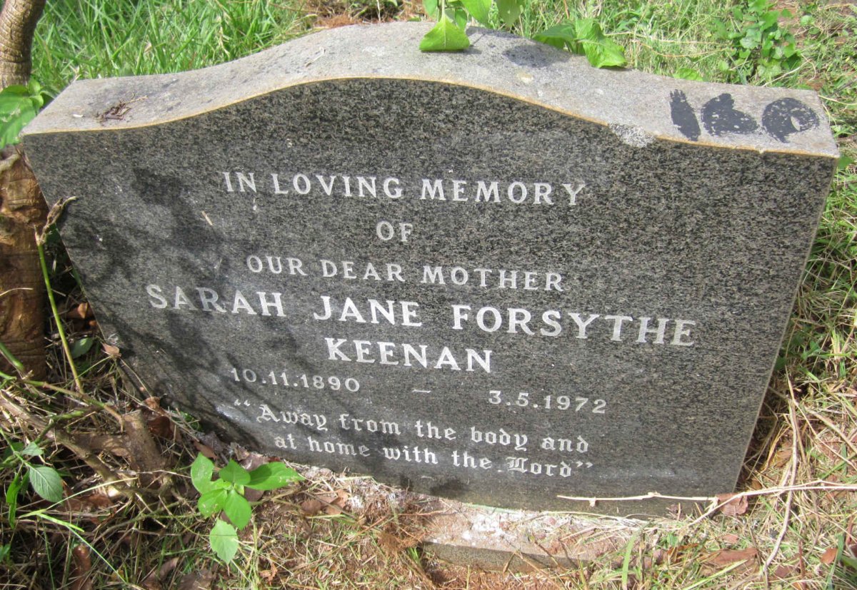KEENAN Sarah Jane Forsythe 1890-1972