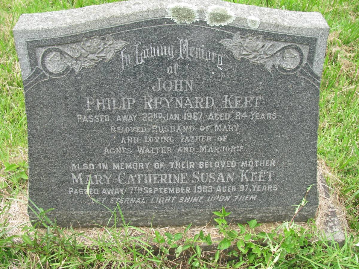 KEET John Philip Reynard -1967 &amp; Mary Catherine Susan -1983