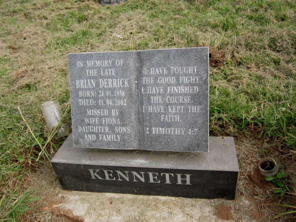 KENNETH Brian Derrick 1958-2002
