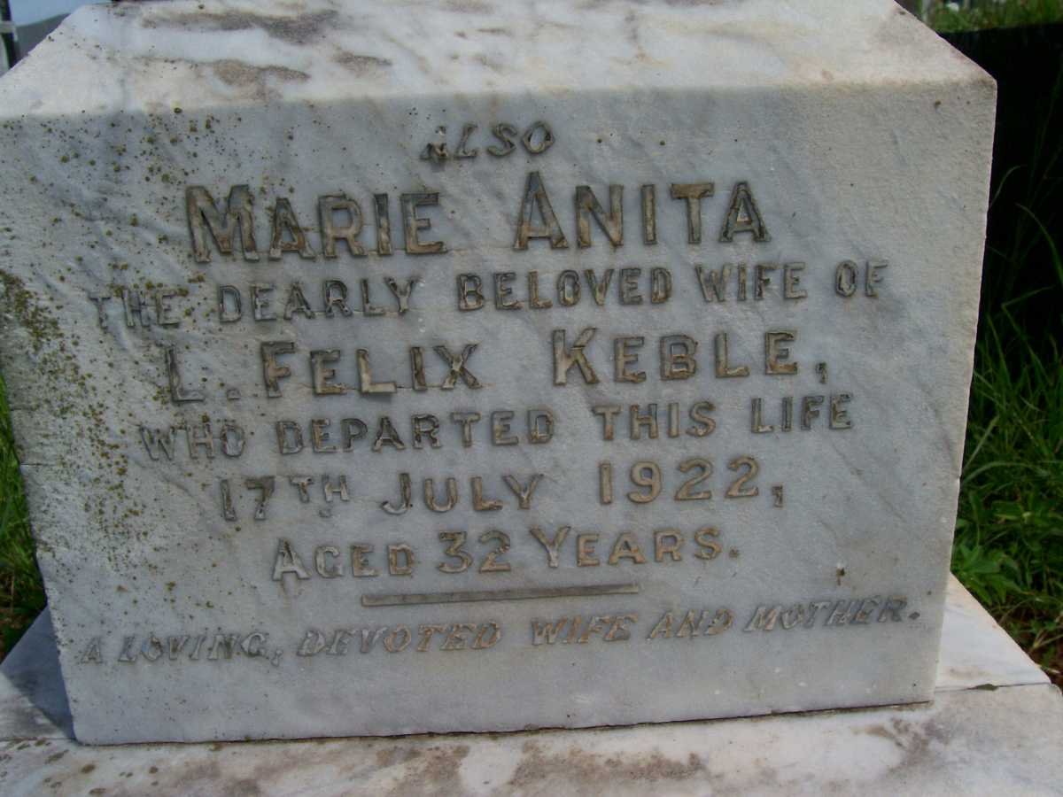 KEBLE Winnie -1913 :: KEBLE Marie Anita -1922 :: KEBLE Louis Felix -1956