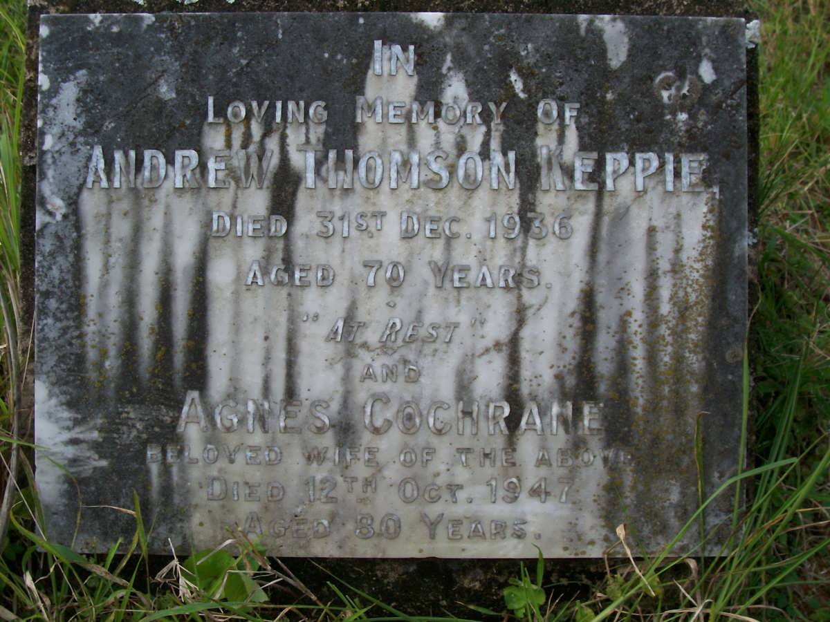 KEPPIE Andrew Thomson -1936 &amp; Agnes COCHRANE -1947