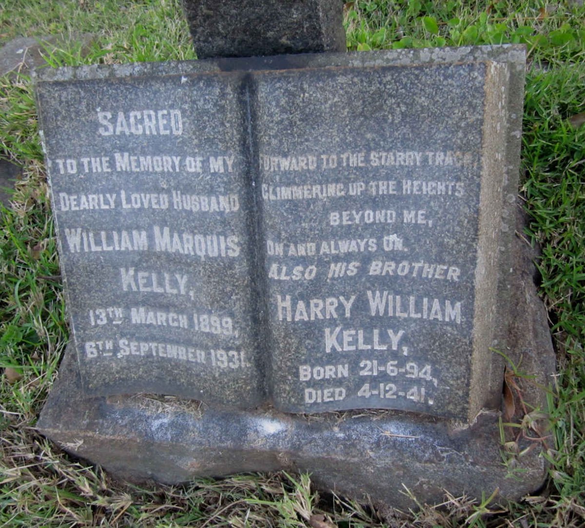 KELLY William Marquis 1899-1931 :: KELLY Harry William 1894-1941