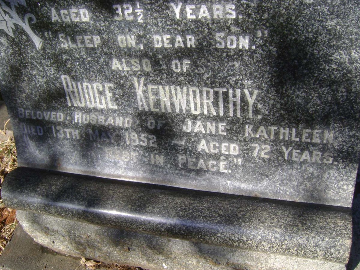 KENWORTHY Rudge -1952 &amp; Kathleen -1956 :: KENWORTHY Vera Mabel -1969 :: KENWORTHY Allan Rudge -1944