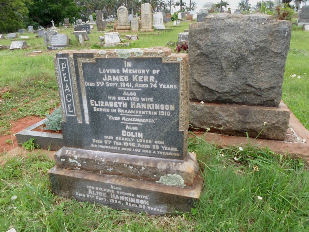 KERR James -1941 &amp; Elizabeth HANKINSON -1910 :: KERR Colin -1946 :: HANKINSON Alice -1954