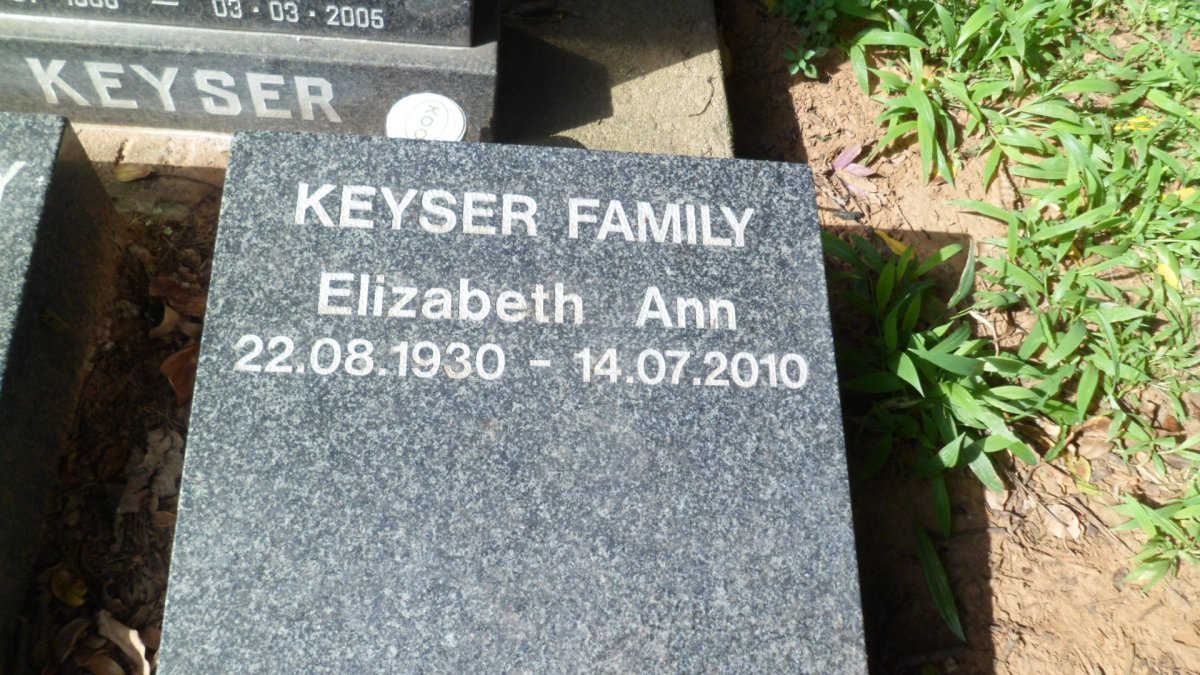 KEYSER Elizabeth Ann 1930-2010