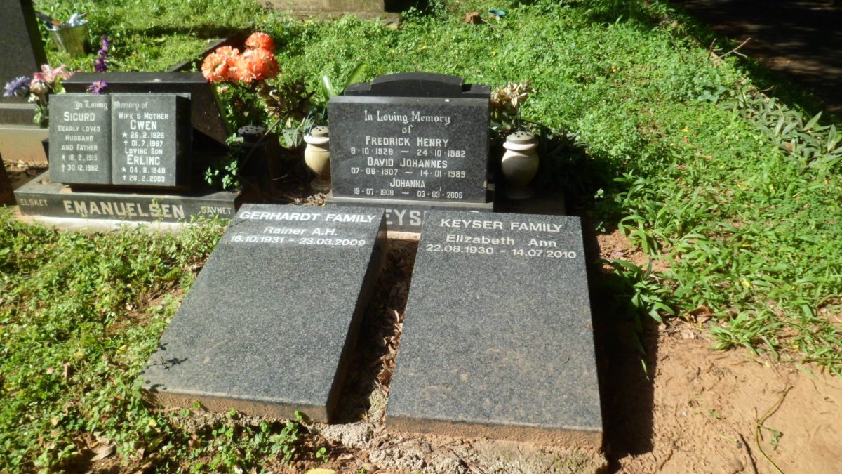 KEYSER Fredrick Henry 1929-1982 :: KEYSER David Johannes 1907-1989 :: KEYSER Johanna 1908-2005