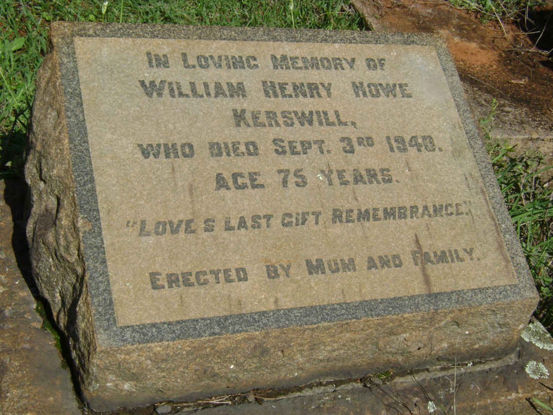 KERSWILL William Henry Howe -1948 &amp; Alice M. -1951 :: PATON H.L.M. -1961