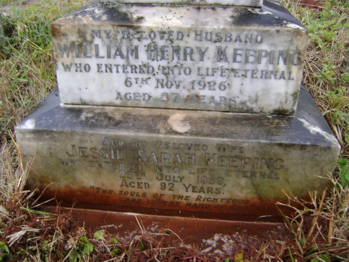 KEEPING William Henry -1926 &amp; Jessie Sarah -1959