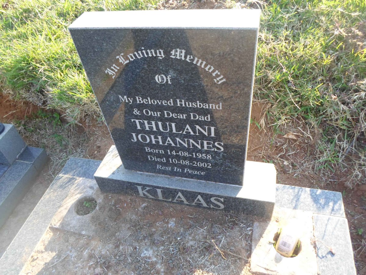 KLAAS Thulani Johannes 1958-2002