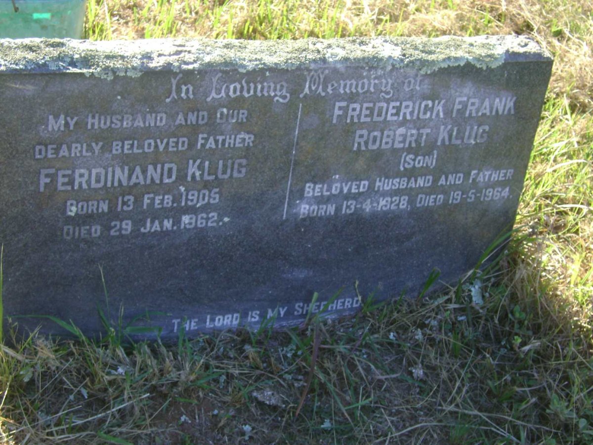 KLUG Ferdinand 1905-1962 :: KLUG Frederick Frank Robert 1928-1964