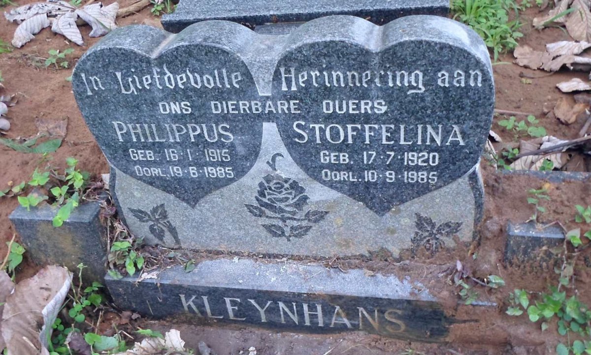 KLEYNHANS Philippus 1915-1985 &amp; Stoffelina 1920-1985