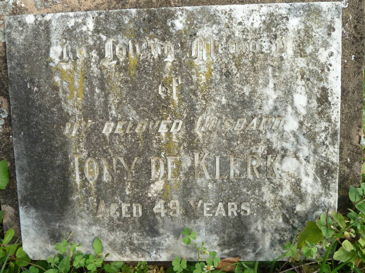 KLERK Tony, de 
