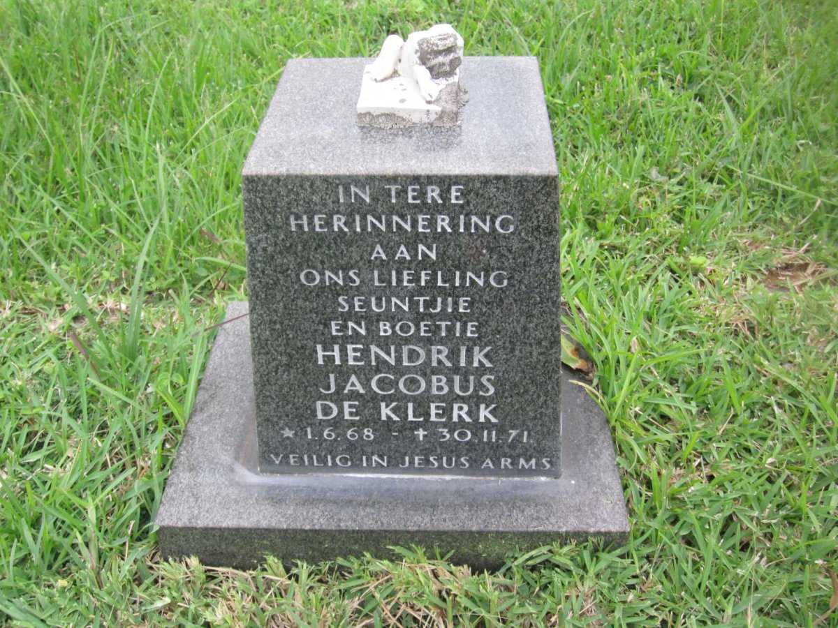 KLERK Hendrik Jacobus, de 1968-1971