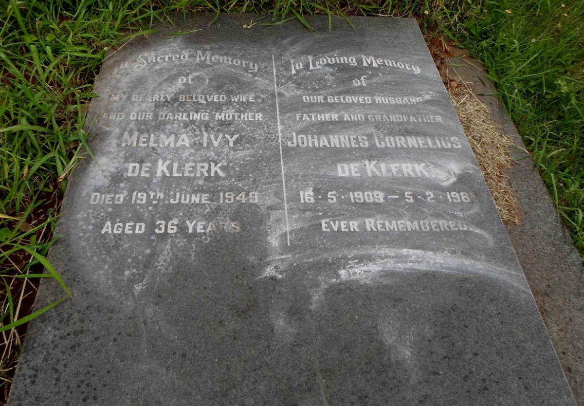 KLERK Johannes Cornelius, de 1909-1989 &amp; Melma Ivy -1949
