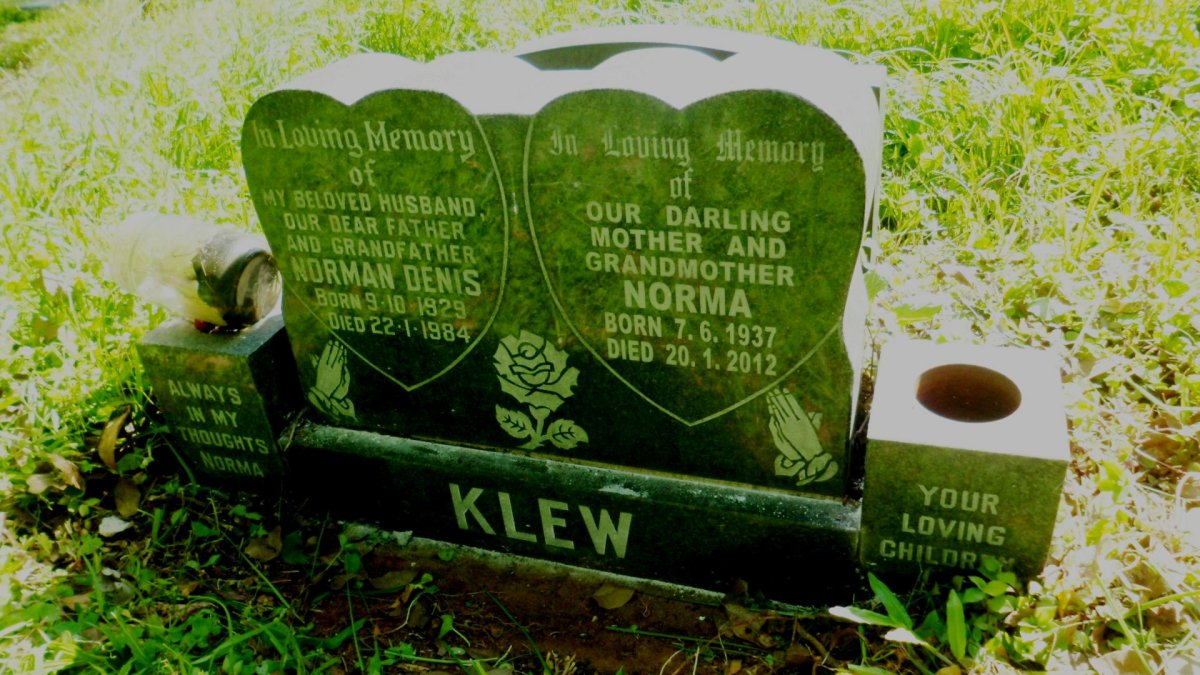 KLEW Norman Dennis 1929-1984 &amp; Norma 1937-2012