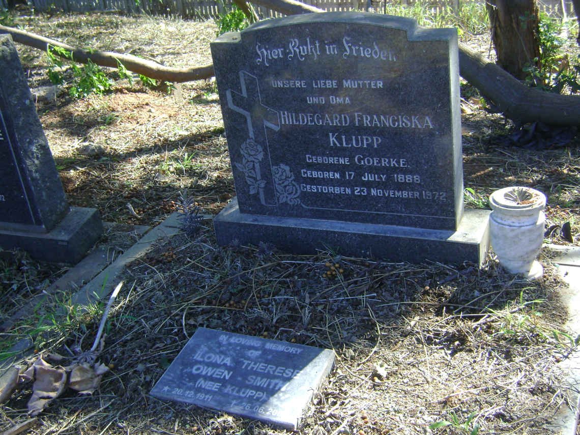 KLUPP Hildegard Franciska nee GOERKE 1888-1972 :: OWEN-SMITH Ilona Therese nee KLUPP 1911-200?