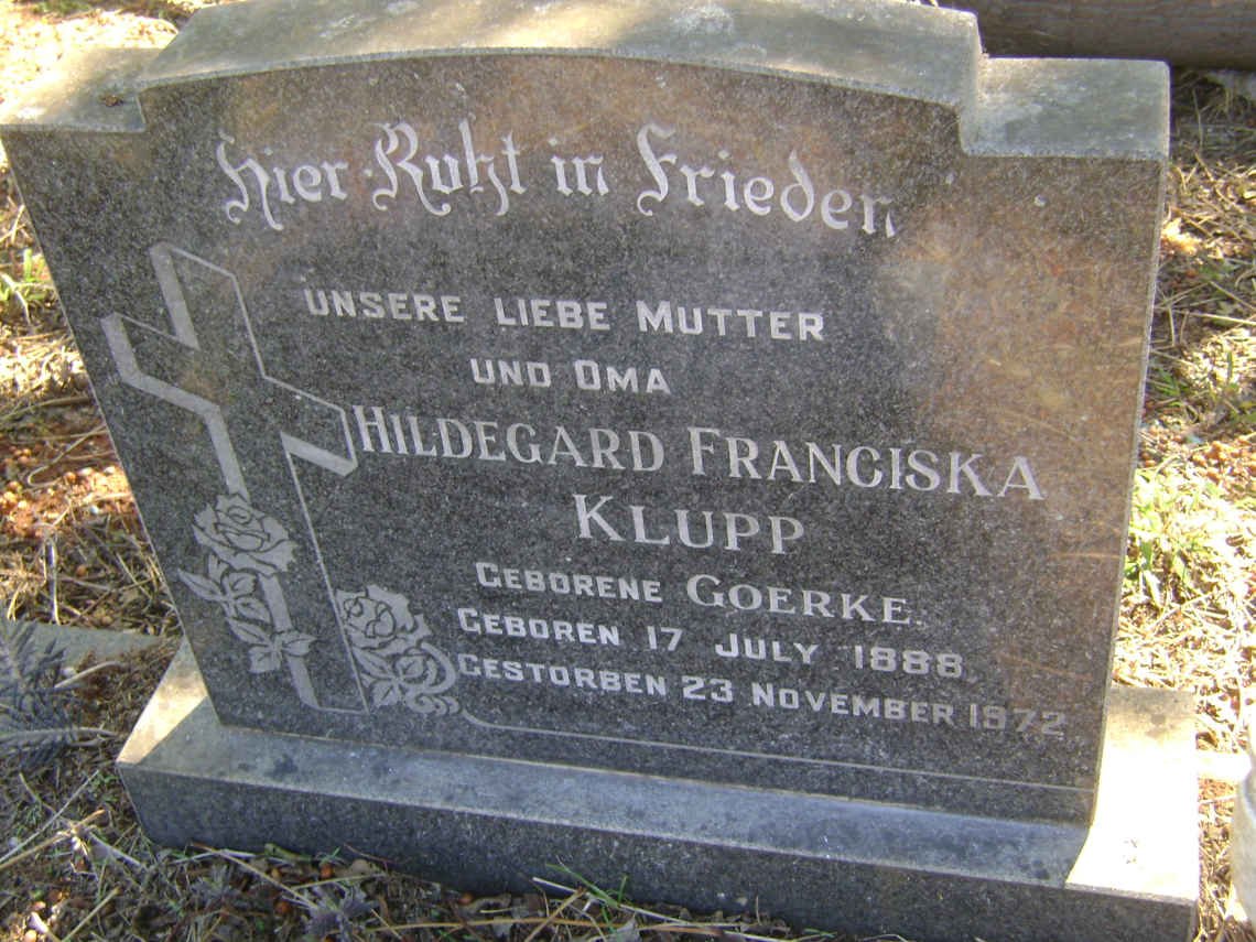 KLUPP Hildegard Franciska nee GOERKE 1888-1972 :: OWEN-SMITH Ilona Therese nee KLUPP 1911-200?