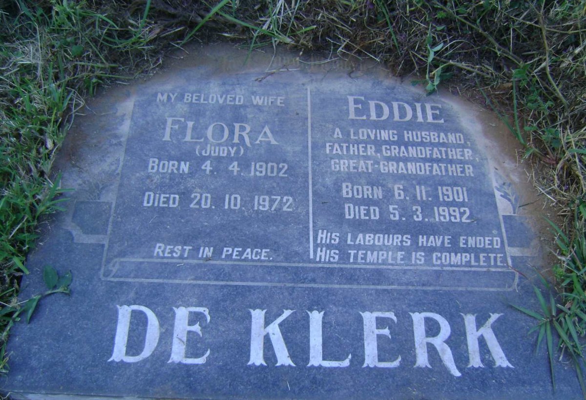 KLERK Eddie, de 1901-1992 &amp; Flora 1902-1972