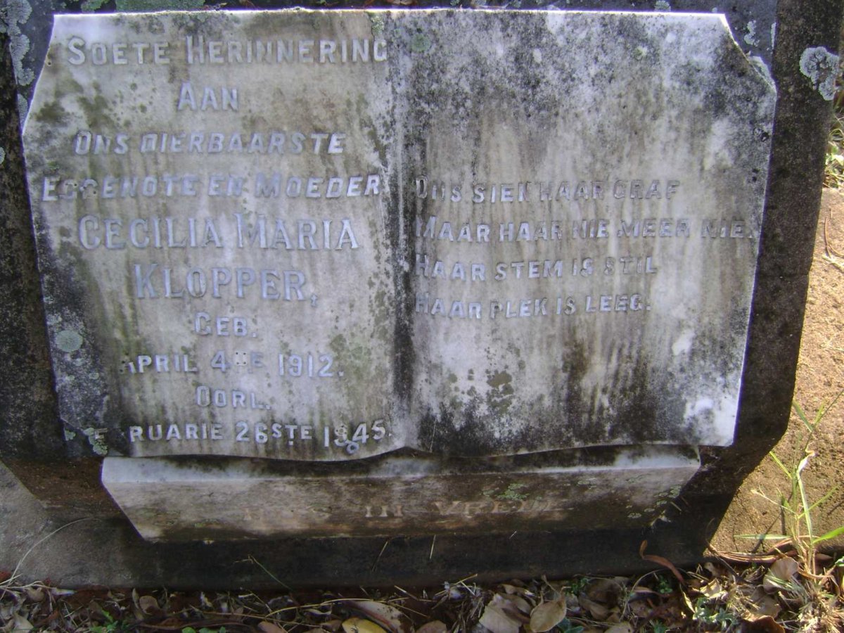 KLOPPER Cecilia Maria 1912-1945