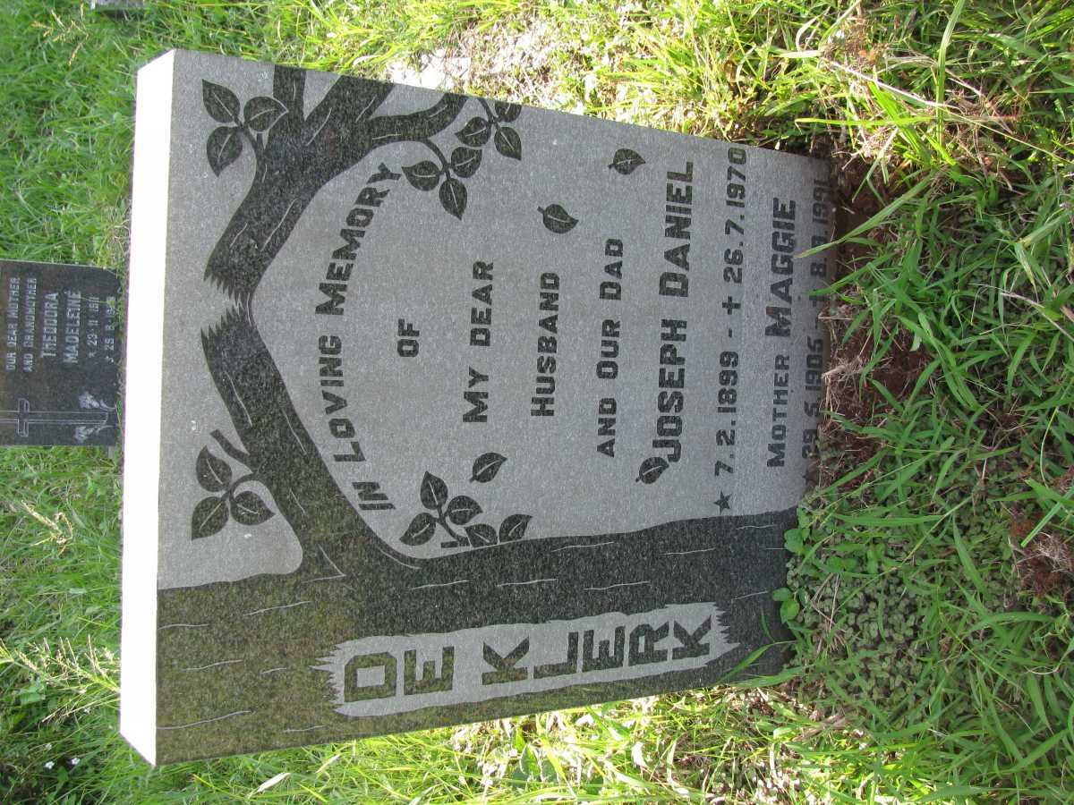 KLERK Joseph Daniel, de 1899-1970 &amp; Maggie 1905-1991 