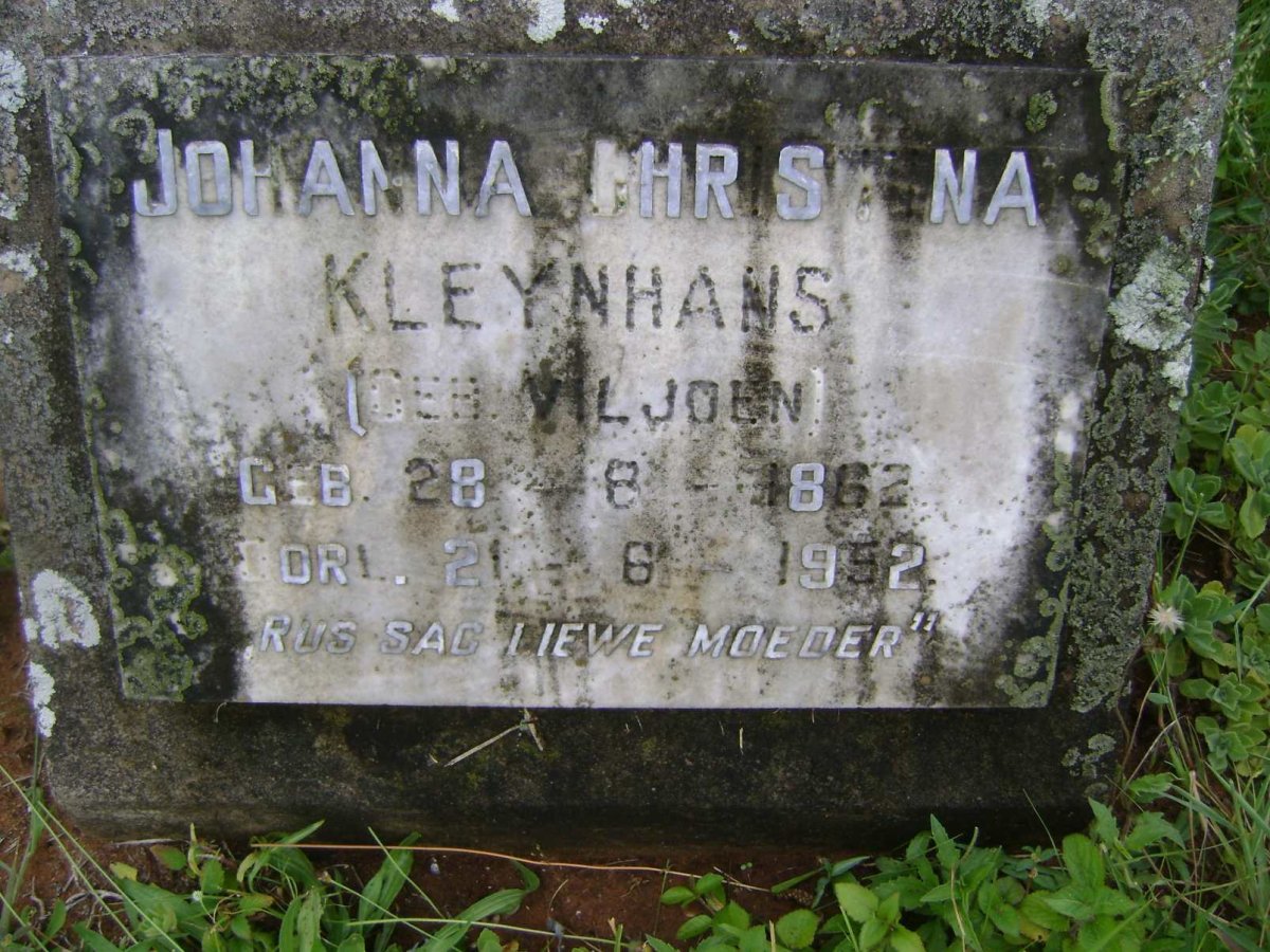KLEYNHANS Johanna Christina nee VILJOEN 1862-1952