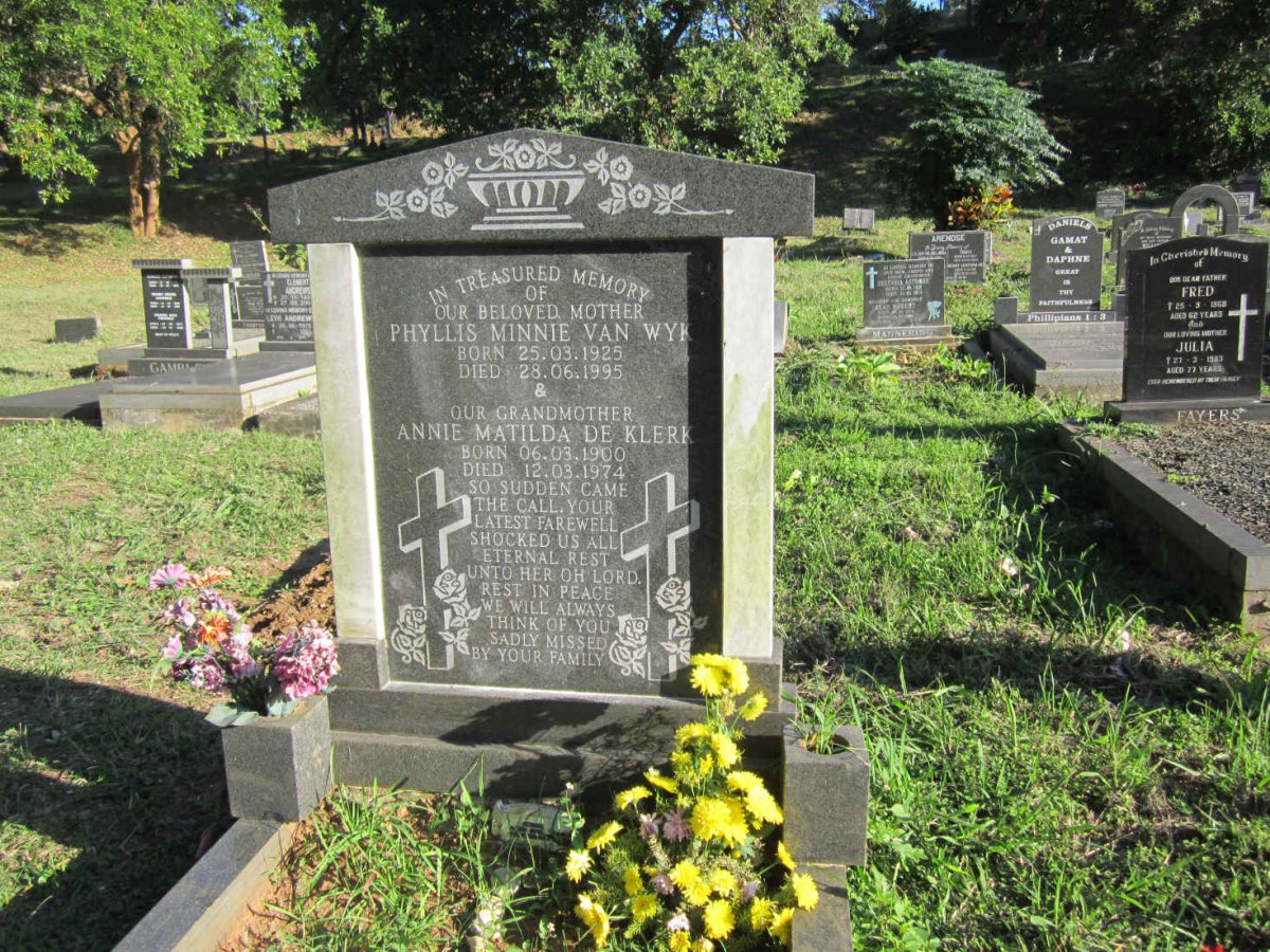 KLERK Annie Matilda, de 1900-1974 :: WYK Phyllis Minnie, van 1925-1995