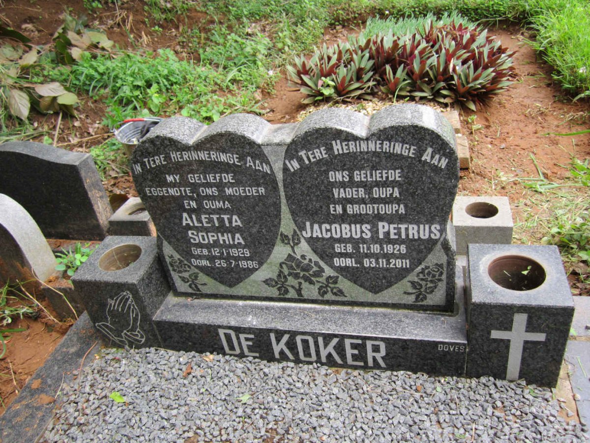KOKER Jacobus Petrus, de 1926-2011 &amp; Aletta Sophia 1929-1986