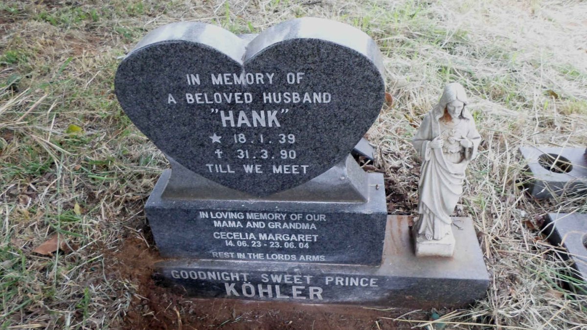 KOHLER Hank 1939-1990 &amp; Cecelia Margaret 1923-2004