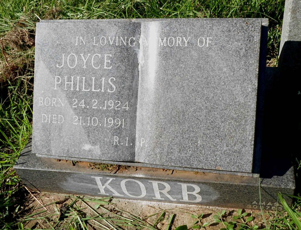 KORB Joyce Phillis 1924-1991