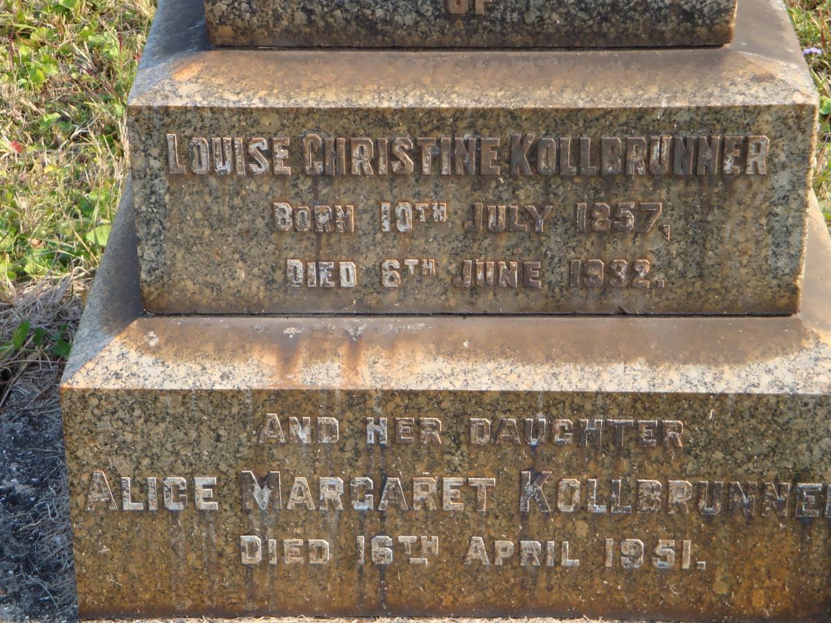 KOLLBRUNNER Louise Christine 1857-1932 :: KOLLBRUNNER Alice Margaret -1951