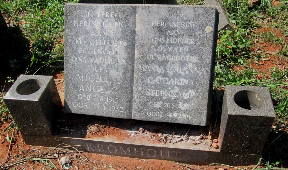 KROMHOUT Michael Angelo 1915-1972 &amp; Maria Johanna Catharina STEENKAMP 1920-2001