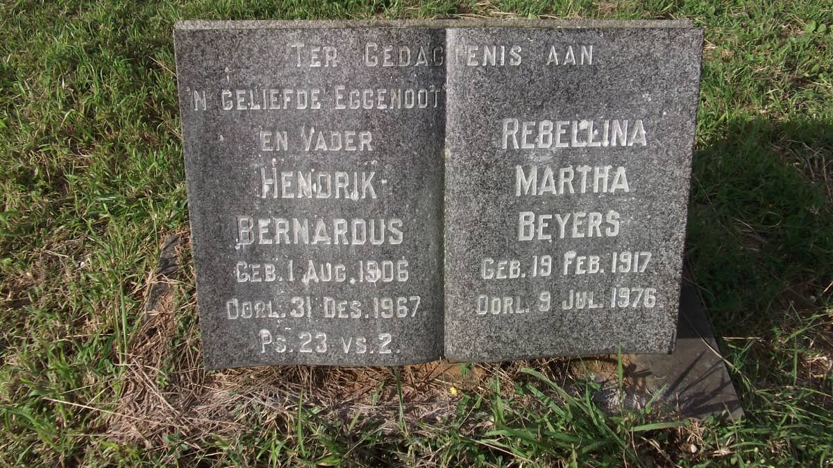 KRUGER Hendrik Bernardus 1906-1967 &amp; Rebellina Martha Beyers 1917-1976