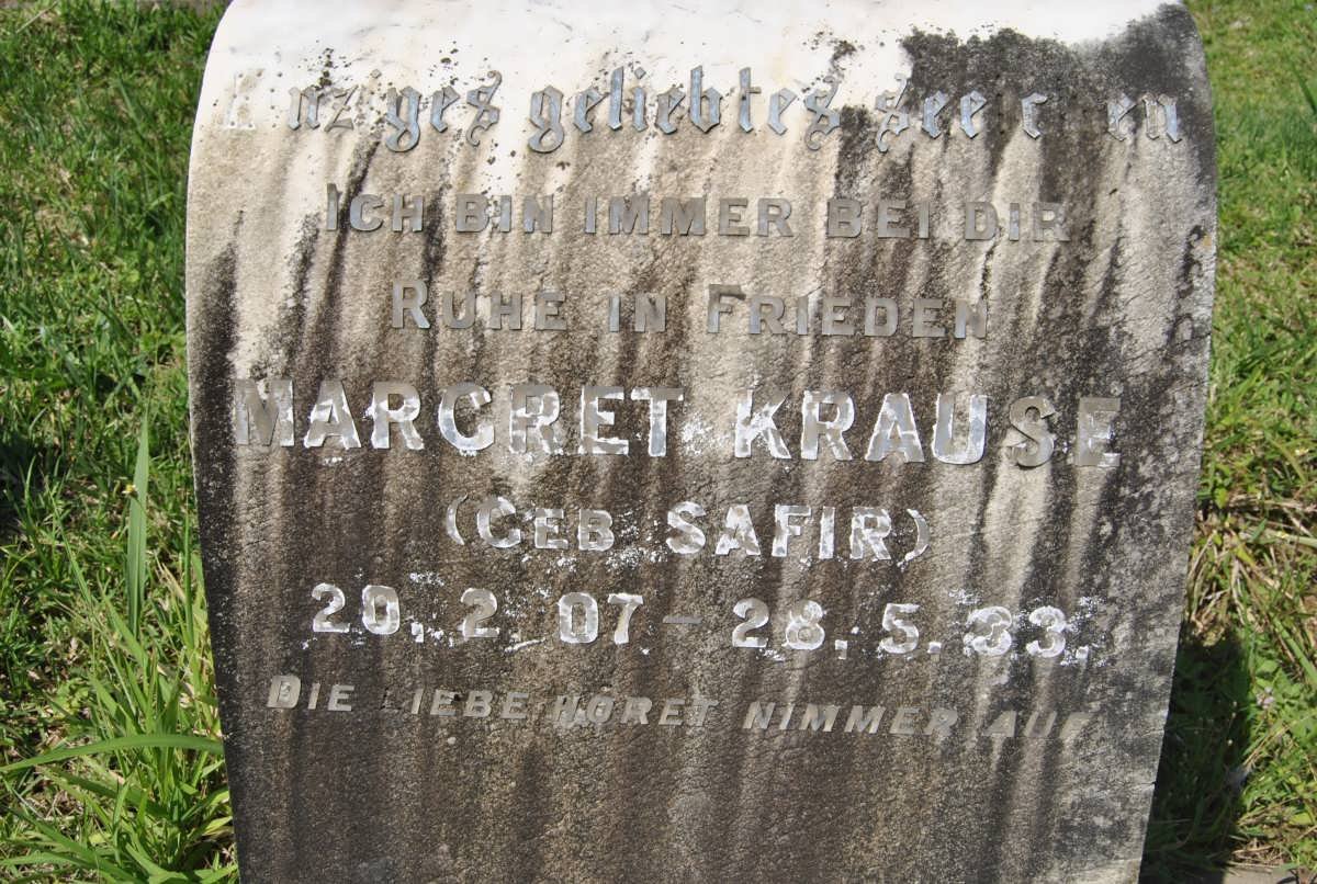 KRAUSE Margret nee SAFIR 1907-1933