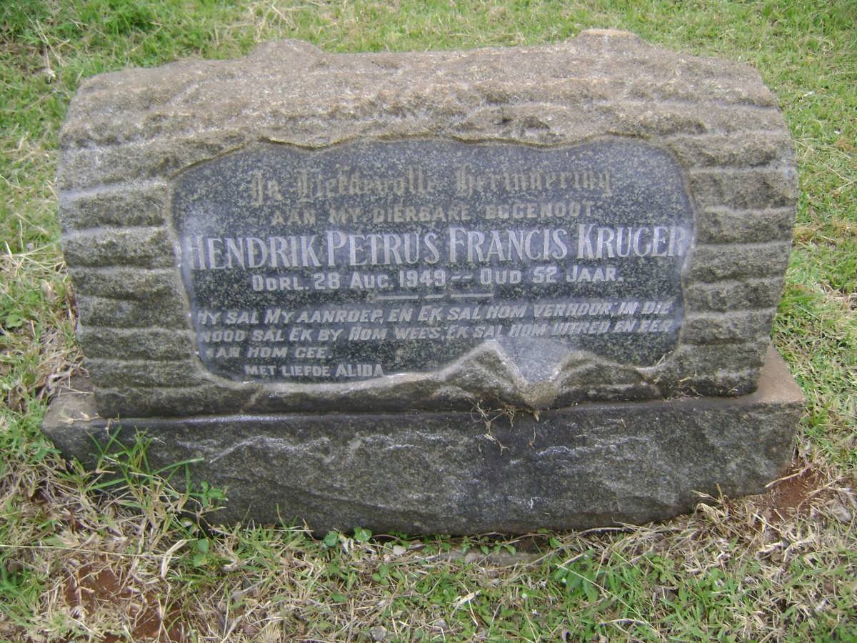 KRUGER Hendrik Petrus Francis -1949